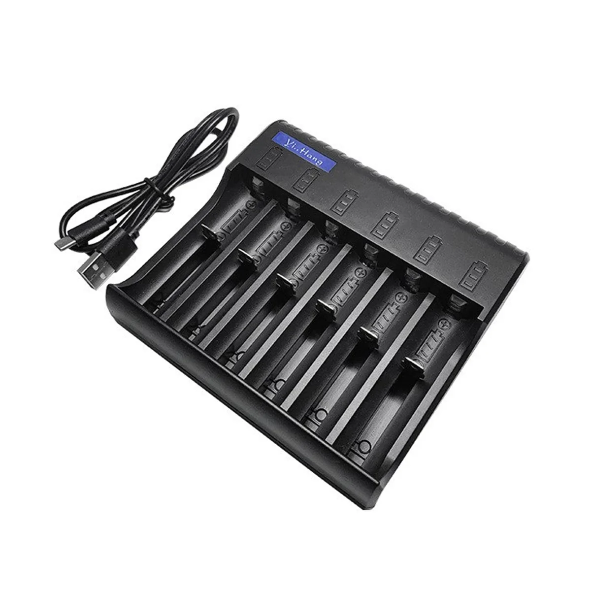 6 Slot Electric Battery Charger Smart LED Indicator USB Charger Home AA/AAA NiMH/NiCd Rechargeable Battery Charger