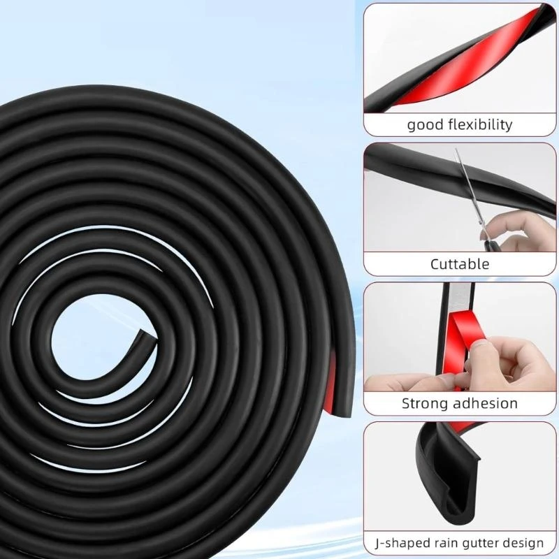 

P5ED Waterproof Rain Guard TPE Material Easy Install Rain Gutter for Caravans Roof