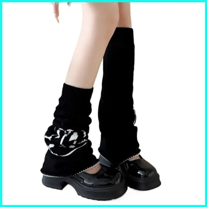 Elastic Stacked Knee Socks Rabbit Embroidery Soft Thick Acrylic Leg Warmer For Everyday Outfits And Fashion