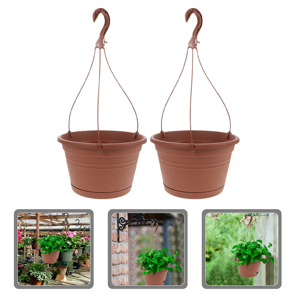 

2 Pcs Flowerpot Faux Plant Hanging Pots for Plants Indoor Planters Plastic Basket