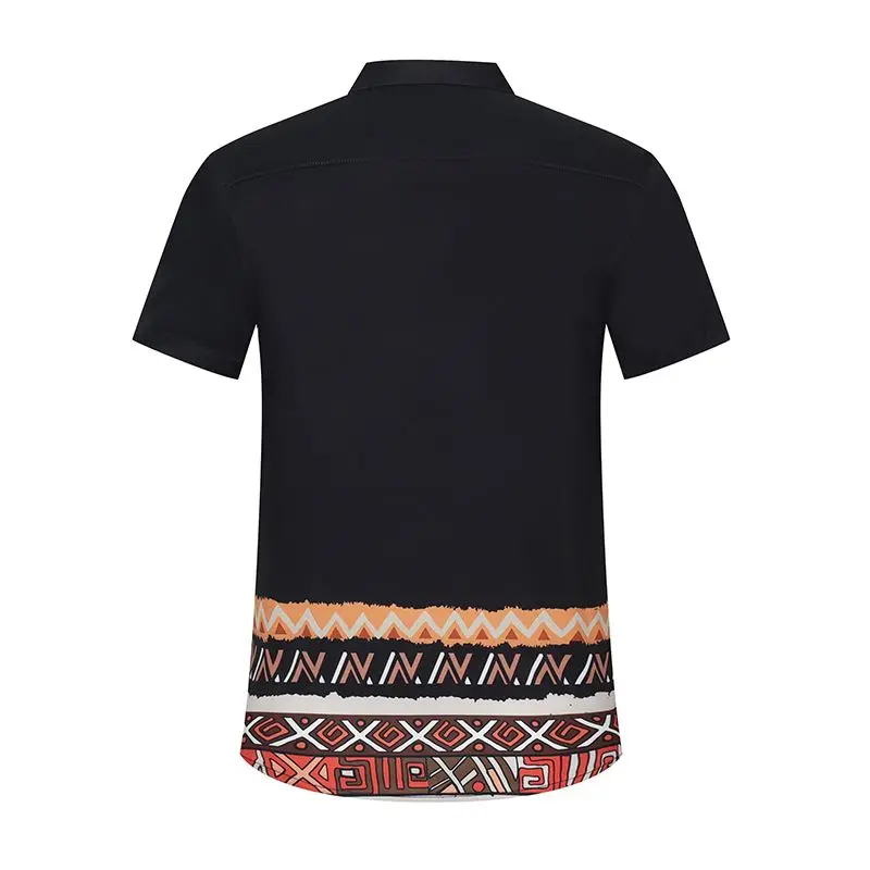Summer Men's Fashion Digital Print Short Sleeve Shirt High Quality Non-ironing Smooth Soft for Party Banquet Nightclub