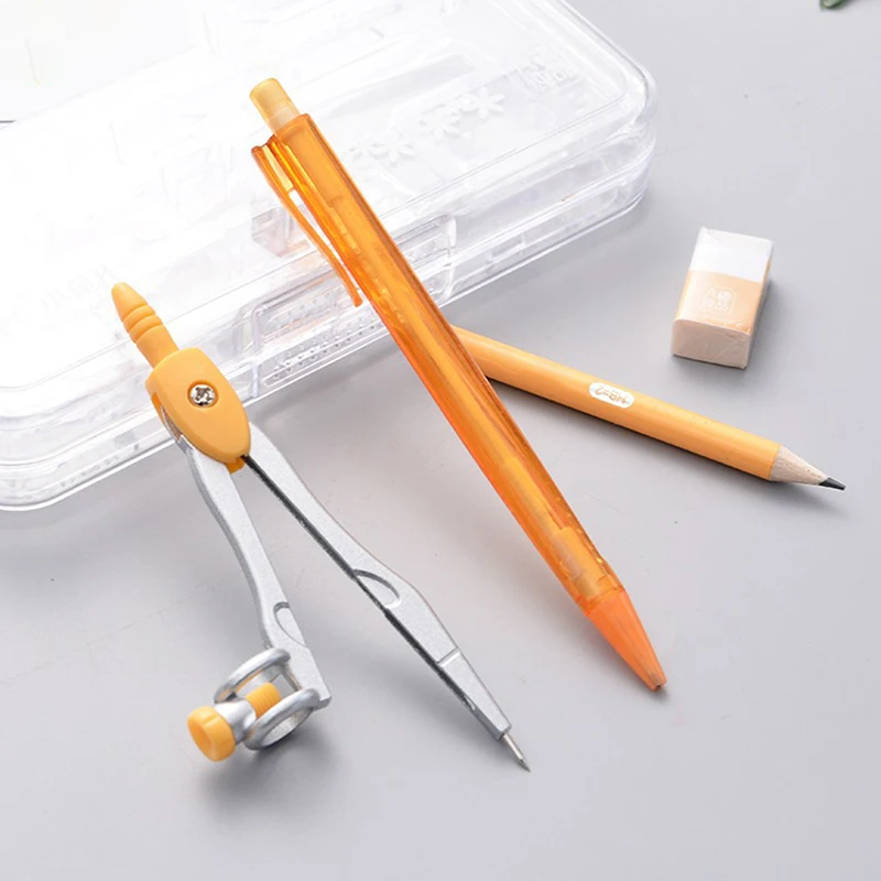 8pcs/Set Creative Ruler Sets For Students Stationery Pencil Sharpener Eraser Compass Exam Draw Tools School Office Supplies