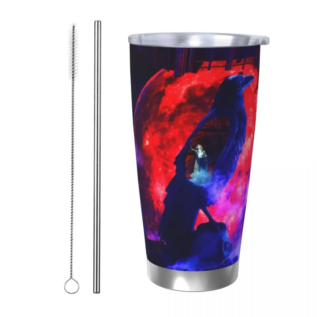 Mylene Farmer Nevermore 20oz Stainless Steel Car Mug Straw Thermal Iced Travel Cup Vacuum Insulated Coffee Hot Cup