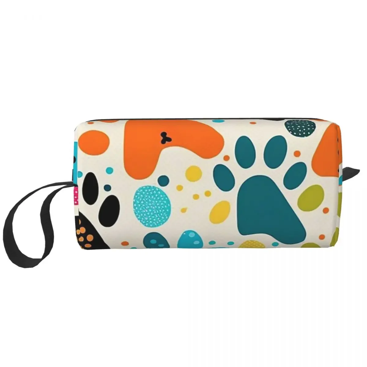 Colorful Abstract Paw Print Dog Food Water Bowl Design Pencil Cases Large Capacity Pen Bags Pen Box Pencil Pouch Makeup Bag