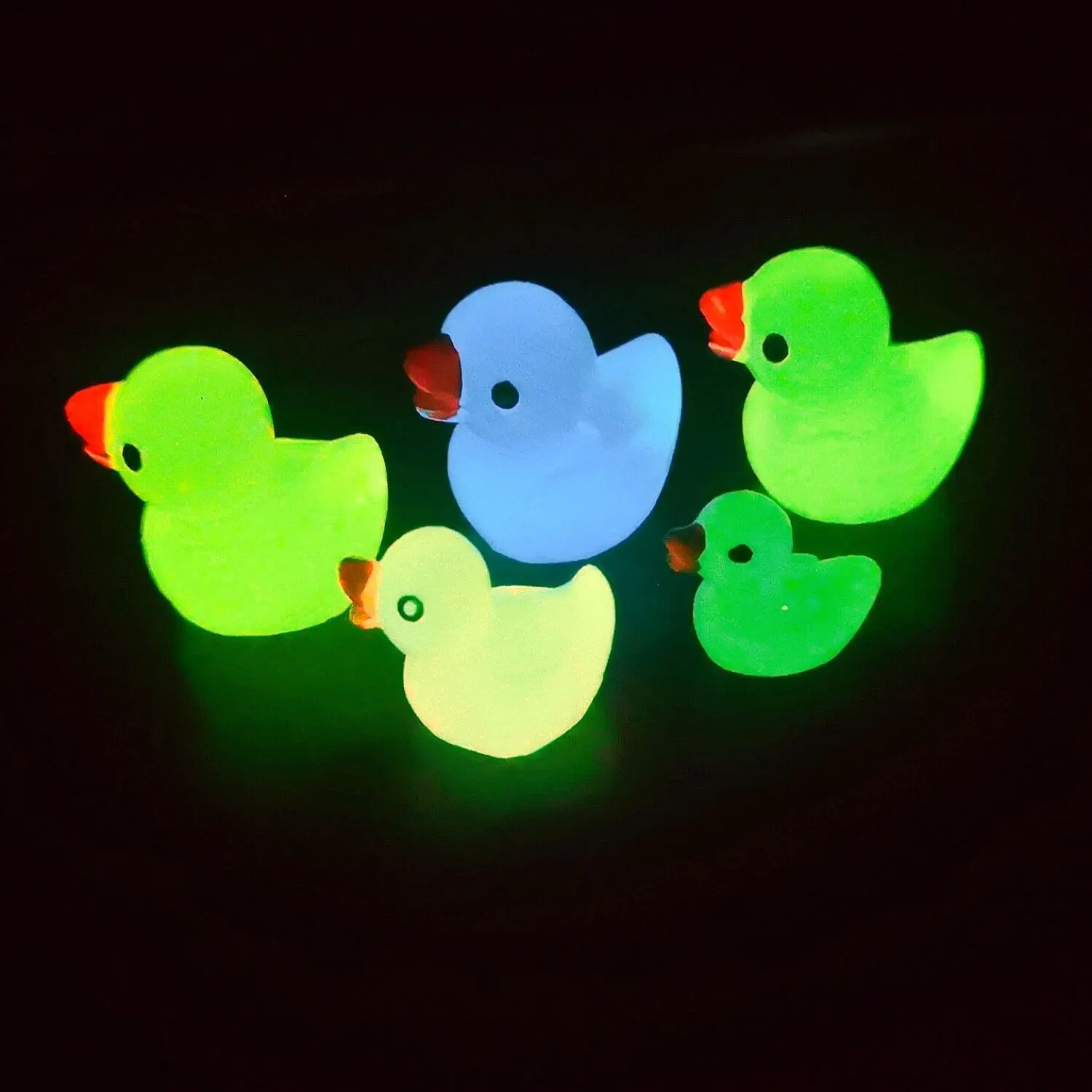 10Pcs 20Pcs Nightglow Little Duck Cartoon 3D Transparent DIY Phone Case Creative Hairpin Jewelry Decoration