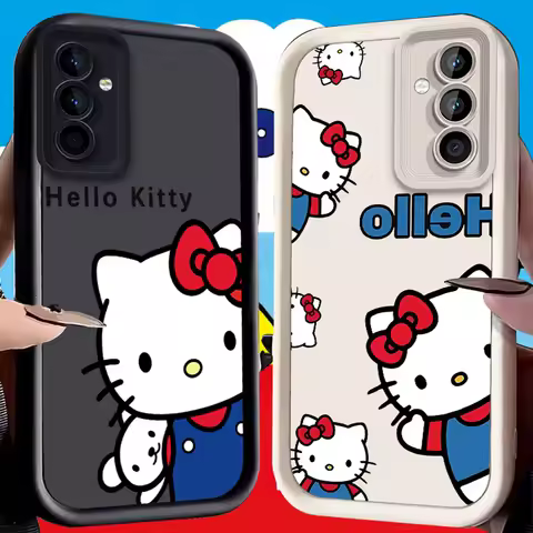 Hello Kitty Case for Samsung Galaxy S25 Ultra Plus S24 S23 S22 S21 S20 FE A73 A72 A71 A56 A55 A54 5G A52 A52S A51 4G Soft Cover