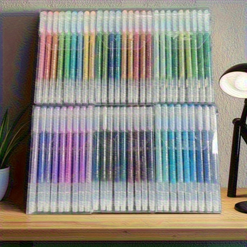 

9-Color Gel Pen Set - Large Capacity Fluorescent Markers for Journaling, Note Taking, Drawing & Office Supplies
