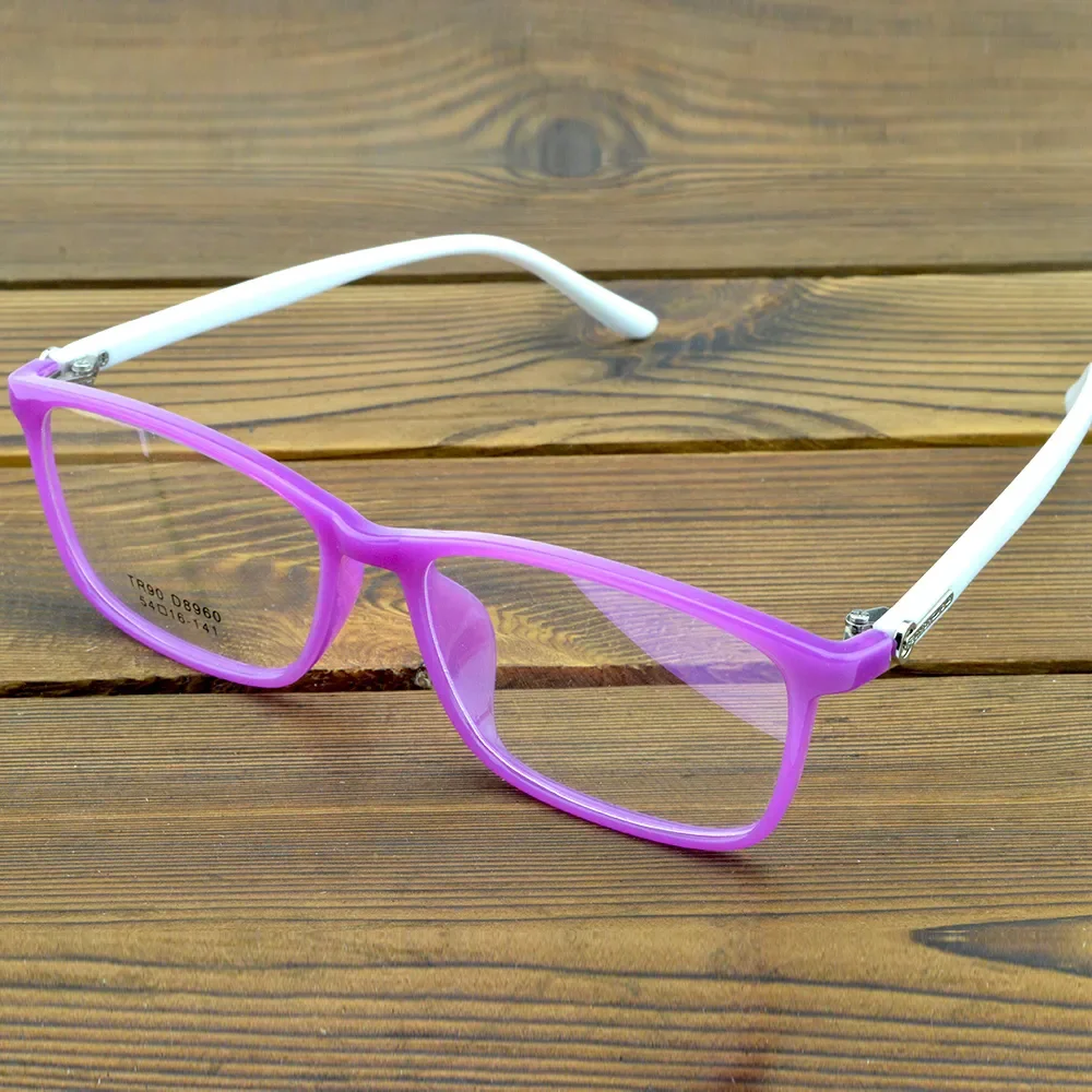 

Ladies Fashion Pink Frame and White Leg TR90 Light Weight Flexible Rectangle Eyeglasses Reading Glasses +0.75 TO +6