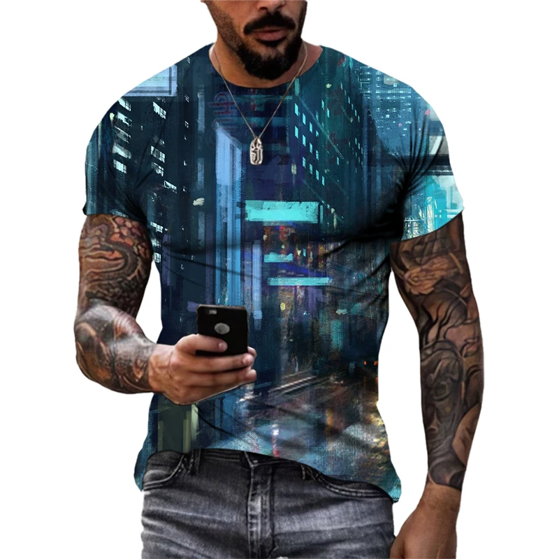 

Europe and America Fashion Retro Oil Painting Men T-shirt Summer Casual 3D Printed vintage t shirt harajuku O-neck streetwear