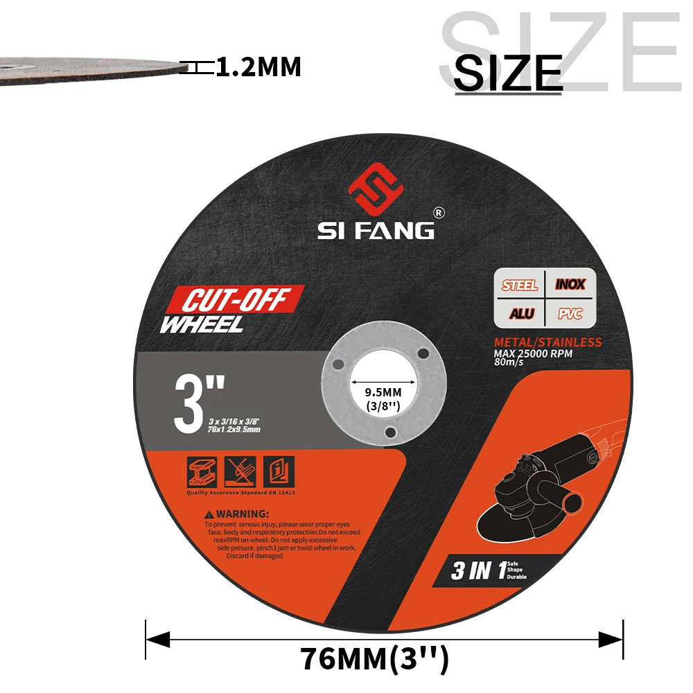 金属切断用ディスク,ステンレス鋼,丸鋸刃,75mm,1〜100個