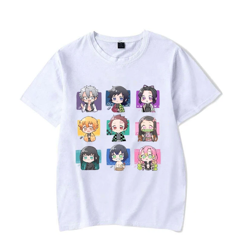 new anime Kamado Tanjirou Kamado Nezuko Kanroji Mitsuri cartoon Print T-Shirt women Loose Short Sleeve  female casual shirt Tees