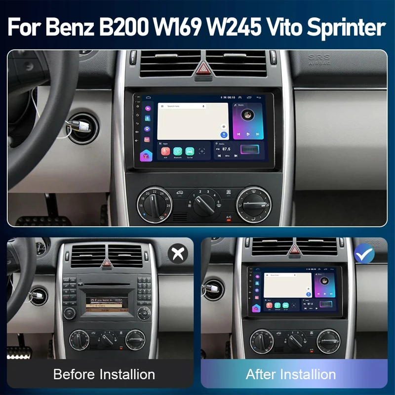 Xintu Android 12 Car Radio For Mercedes Benz W169 W245 B200 W906 Sprinter W639 Vito wireless CarPlay Android Auto 2 din 4G Navi