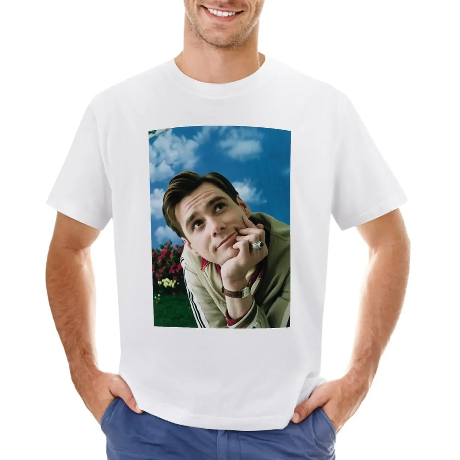 Young Jim Carrey T-Shirt kawaii clothes oversizeds slim fit t shirts for men