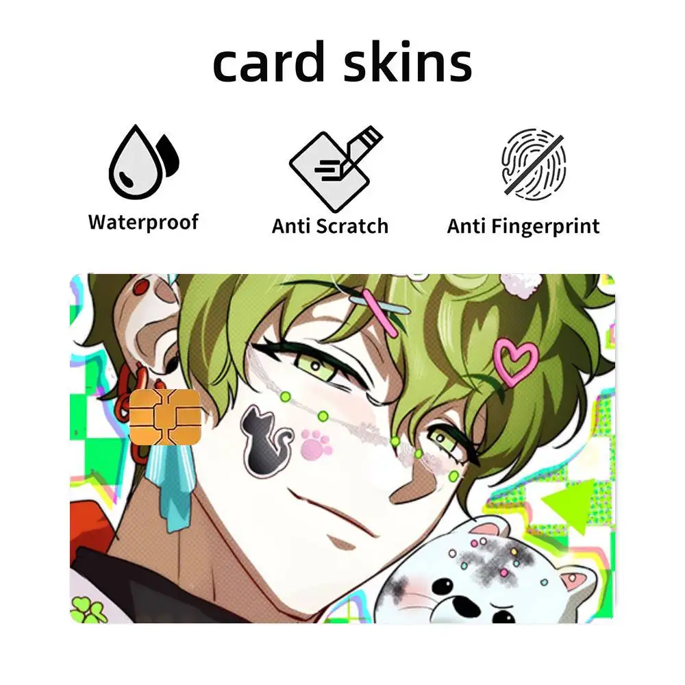 Game P-Paradox Live Hokusai Masaki 4pcs 1Set Funny Shell On Off Ultra Thin No Fade Sticker Skin Cover Film For Debit Credit Card
