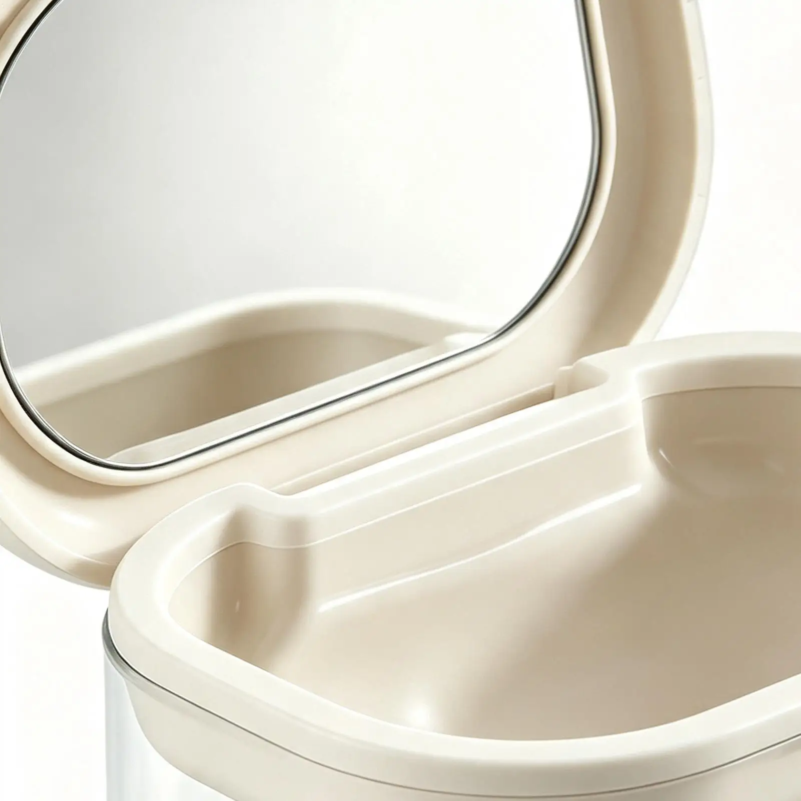 Denture Container Leakproof False Teeth Soaking Container Mirror Retainer Cleaning Case For Women Men Adults Kids Home Travel