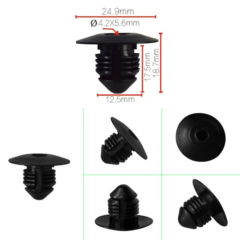 OEM 50Pcs For 12.5mm Hole Universal Car Fender Bumper Clip Plastic Auto Roof Tailgate Lining Rivet Fasteners Buckle A-134