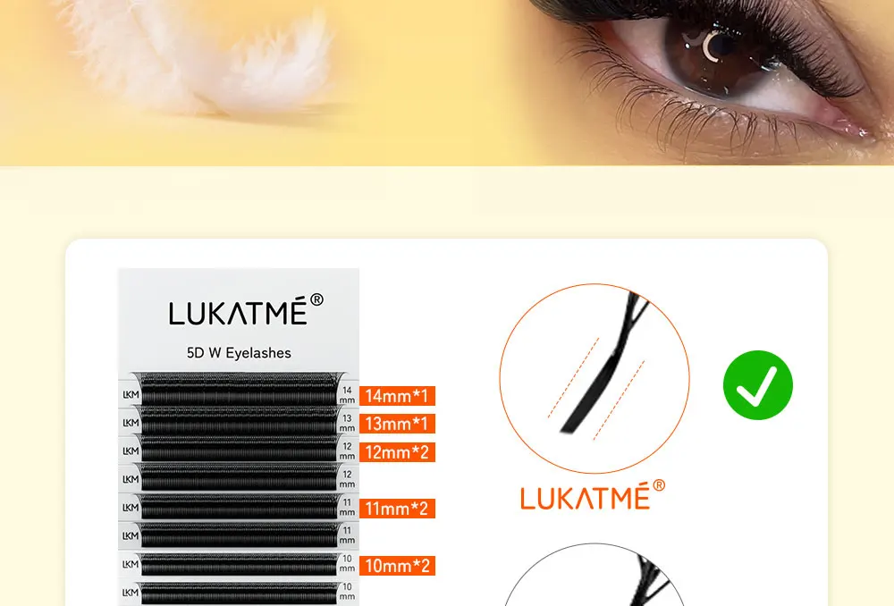LUKATME 4D 5D YY Wimpernverlängerungen M-Curl Foxy Eyelash Faux Mink Schwarz/Braun YY 4D 5D W U Falsche Wimpern für Verführerische Augen – Detail 6