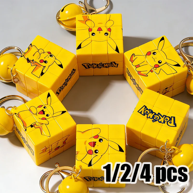Mini Rubik's Cube Keychain Pendant, Cute Cartoon Educational Toy Gift, Lovely Car Couple Schoolbag Charm, Perfect Holiday Gift