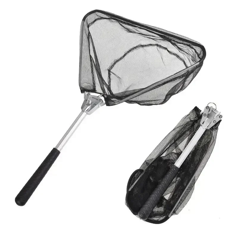 1pcs Foldable Fishing Net 50cm/19in Suitable For Kayaking, Flies, Catfish, Sea Bass, Crabs, And Trout Fishing Tools