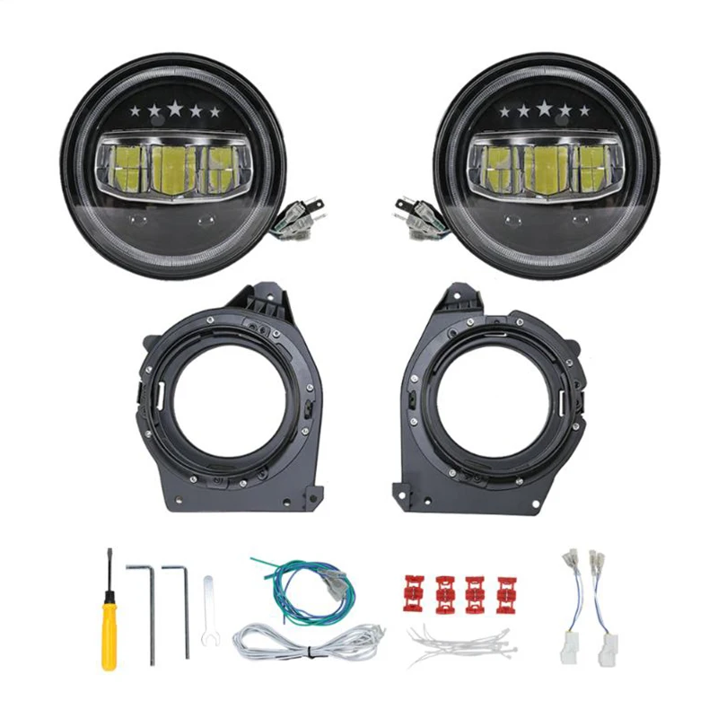 سيارة الجبهة LED المصباح لسوزوكي جيمي 2018 2019 2020 2021 كشافات التصميم الديناميكي بدوره إشارة متتابعة ضوء الجمعية