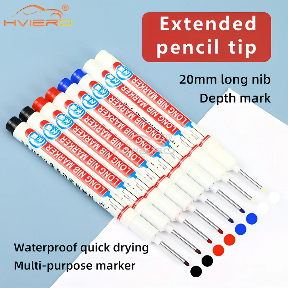 20mm Deep Hole Long Nib Head Markers for Metal Perforating Pen Waterproof Fashion Bathroom Woodworking Decoration Multi-Purpose