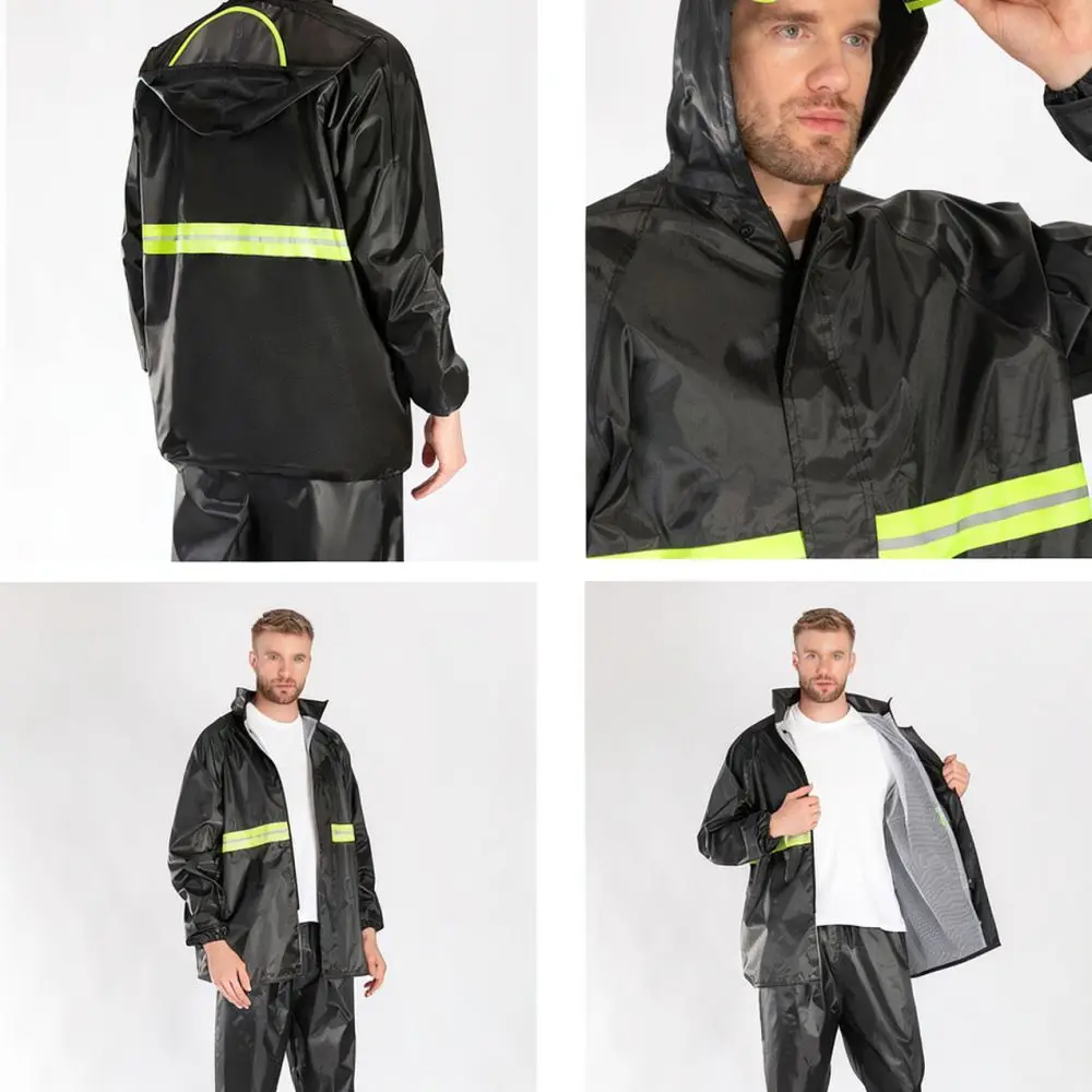 Waterproof Adult Rainwear Split Suit Durable Oxford Fabric Rain Jacket Pants For Motorcycle Cycling And Delivery