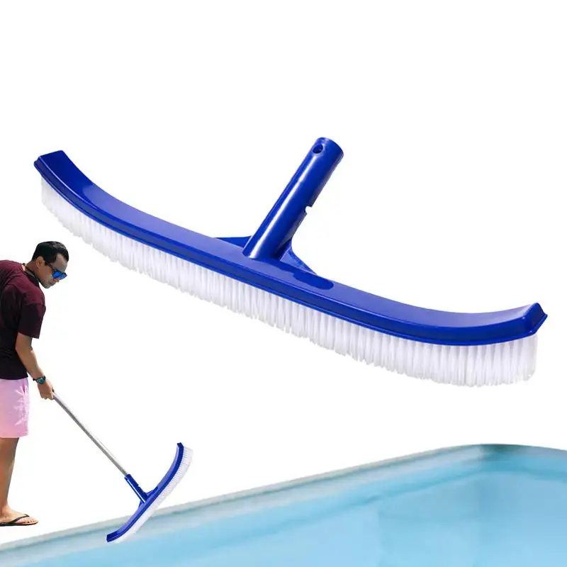 Pool Brush Head 18Inch Powerful Glue Wire Pool Brush Scrubber Multifunctional Lightweight Cleaning Supplies With Dense Bristles