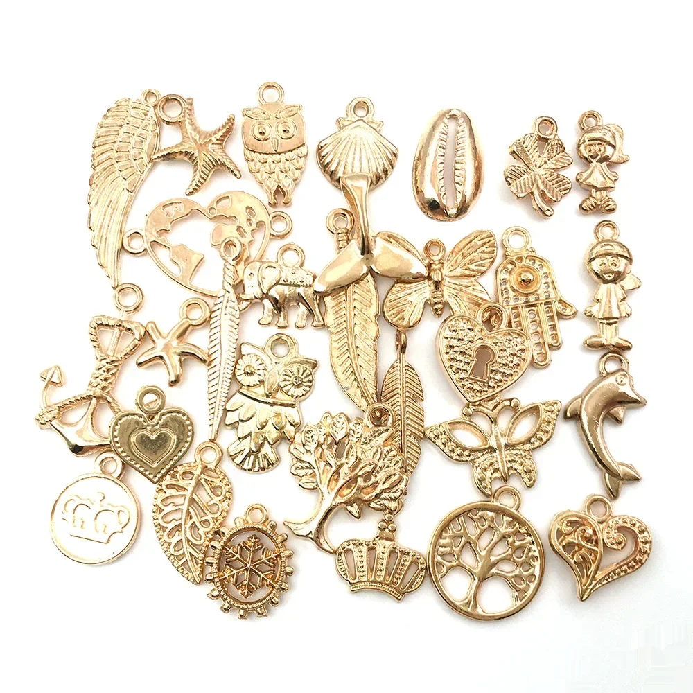 Mix Tibetan Alloy KC Charm For Jewelry Making DIY Bracelet Earrings Necklace Pendant Handmade Accessories Supplies Wholesale