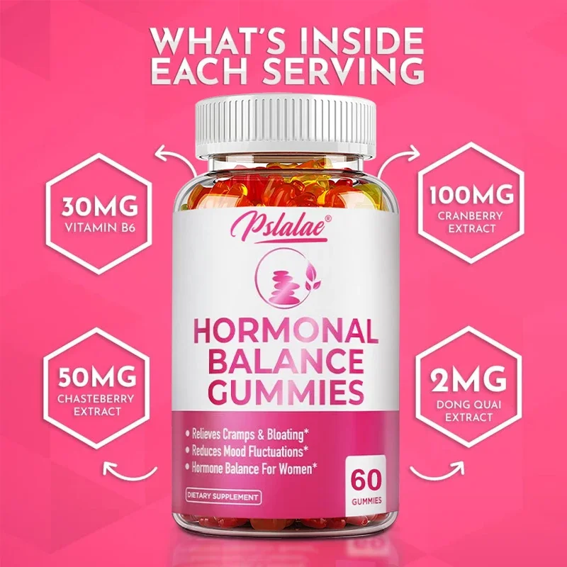 Female Hormone Balance Gummies - Premenstrual Syndrome Relief, Helps with Bloating, Weight Management, PCOS, Menopause - Image 4