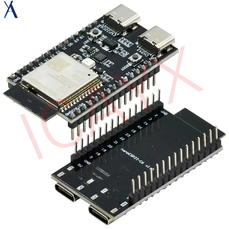 Placa de Desenvolvimento ESP32-C6 ESP32 WiFi+Bluetooth Internet das Coisas Dual Tipo-C Placa ESP 32 Core ESP32-C6-DevKit C para Arduino