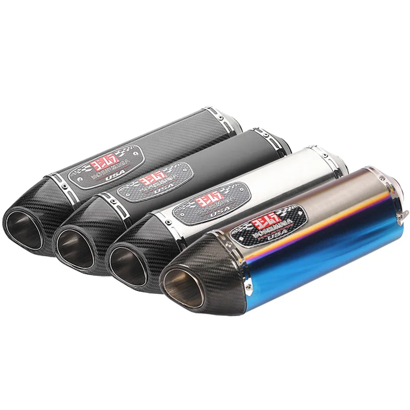 

Inlet 51mm Motorcycle Yoshimura Exhaust Pipe Carbon Fiber Muffler Modified Motorbike Motocross Silencer Slip On with DB Killer