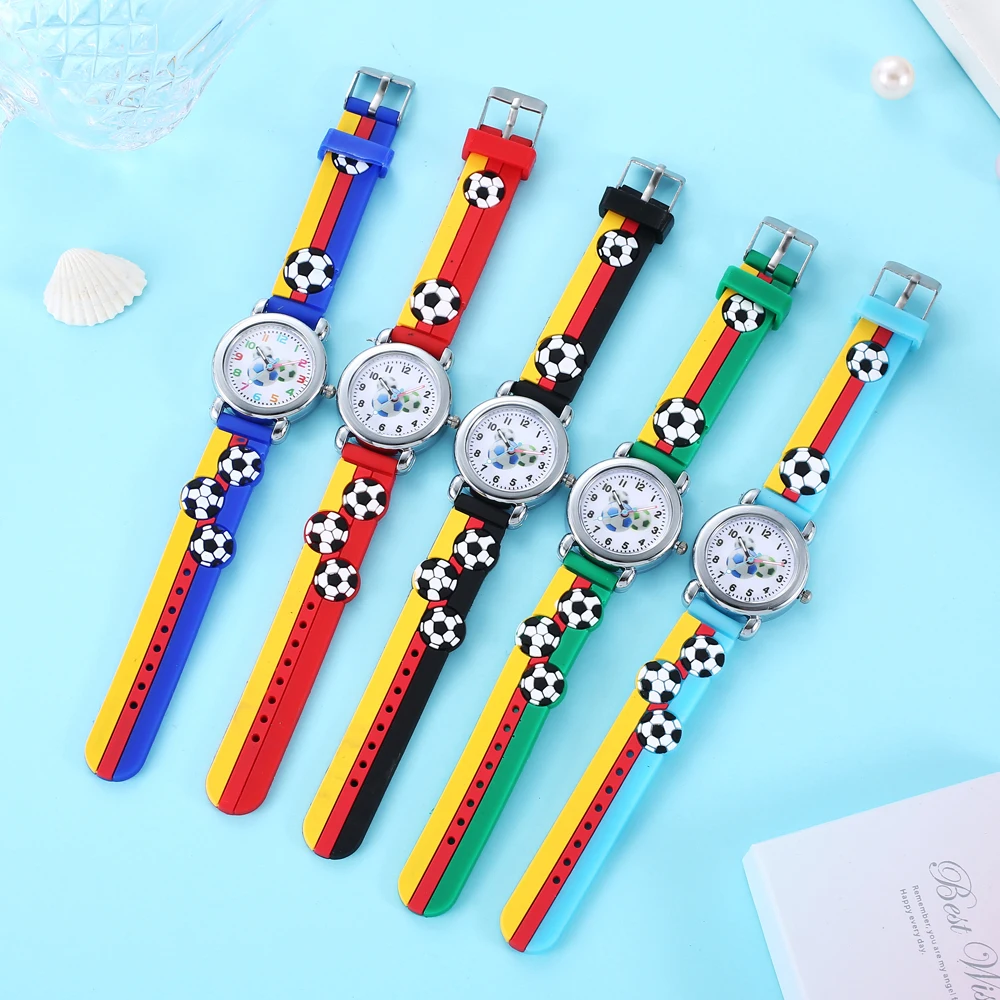 Neue Mode Farbe Cartoon Fußball Studenten Kinder Uhr Quarzuhr Elektronische Uhr – Detail 7