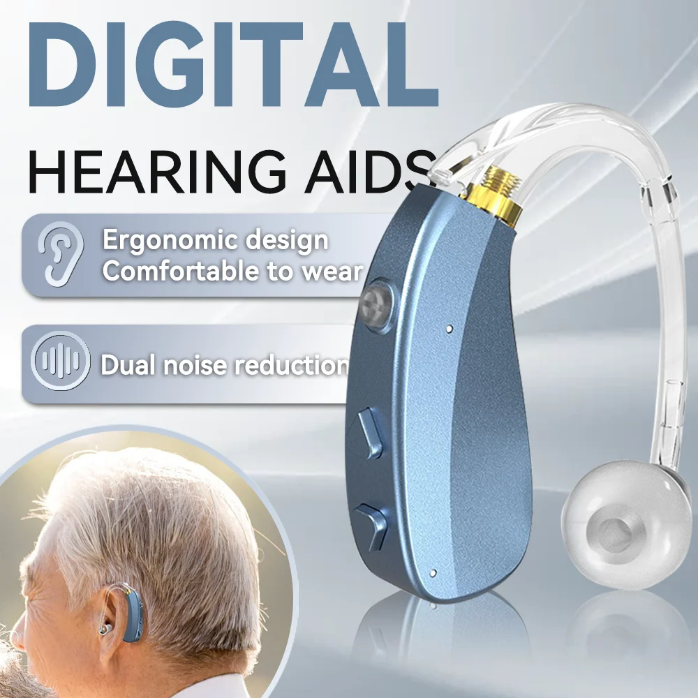 BTE Deaf Hearing Aids Rechargeable Elderly Hearing Aid The Listening Device Wireless Sound Amplifier Catheter Hearing Aids