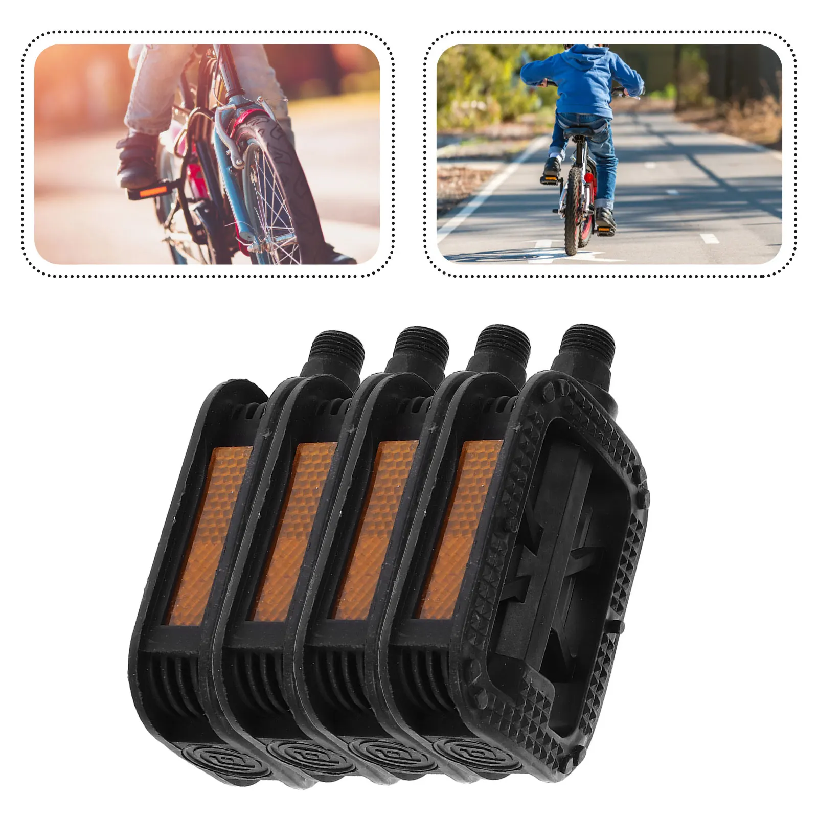 2Pairs Bike Pedal Replacement Anti-Skid Plastic Pedals for Kids Bikes Ergonomic Design Kid Bike Accessories Cycling Pedal