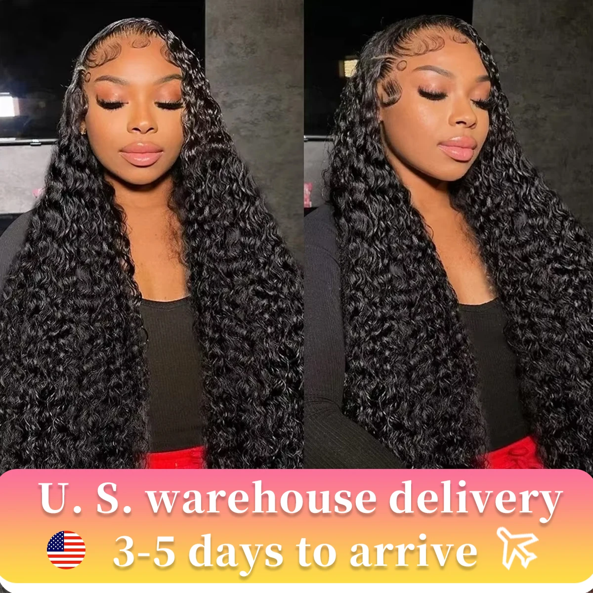 250 Density HD 13X6 Transparent Deep Water Wave Curly Human Hair Lace Frontal Wig 30 34 Inch 13X4 Lace Front Human Hair Wigs