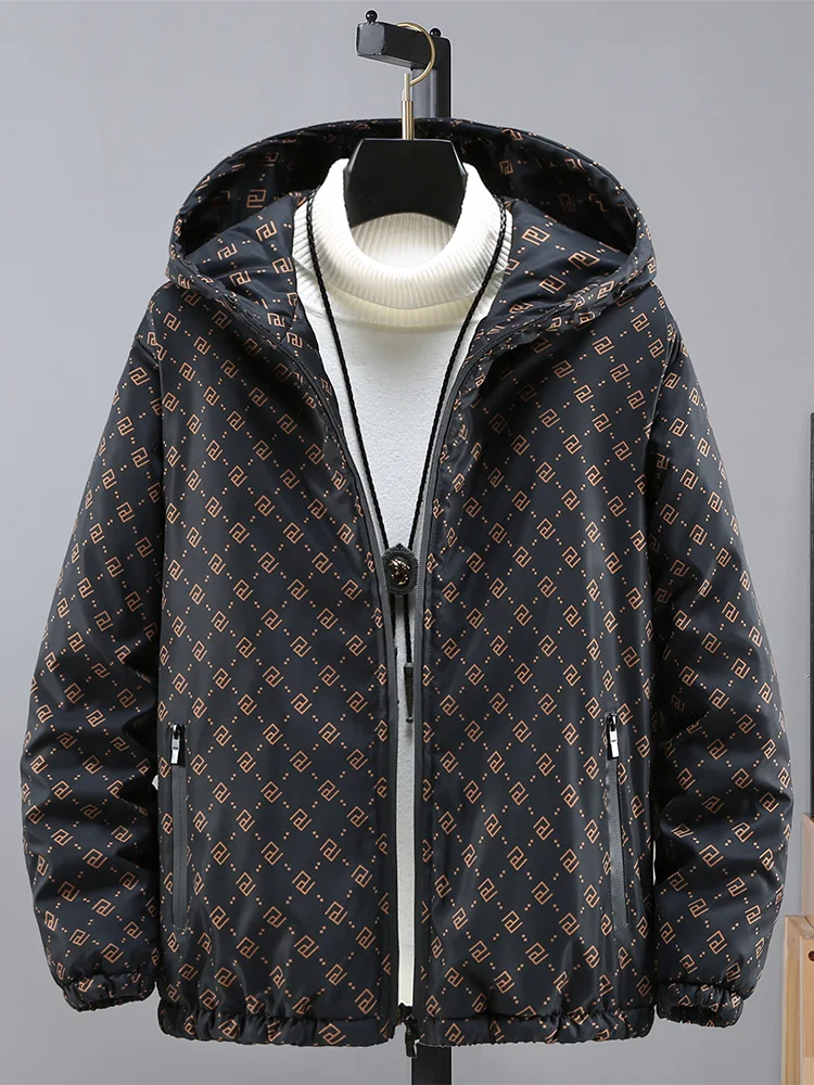 

Мужская хлопковая куртка больших размеров в корейском стиле, повседневная, молодежная, с капюшоном, тонкая, хлопковая, модная, для защиты от холода