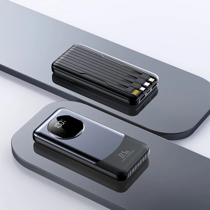 New 20000mAh 22.5W Super Fast Charge Power Bank with Built-in Cable