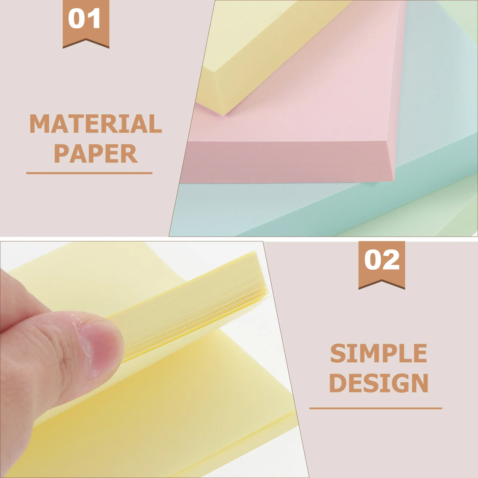 400 pçs almofadas de memorando coloridas rasgáveis auto adesivo nota adesivos escritório escola uso doméstico portátil lembrete diário scrapbook