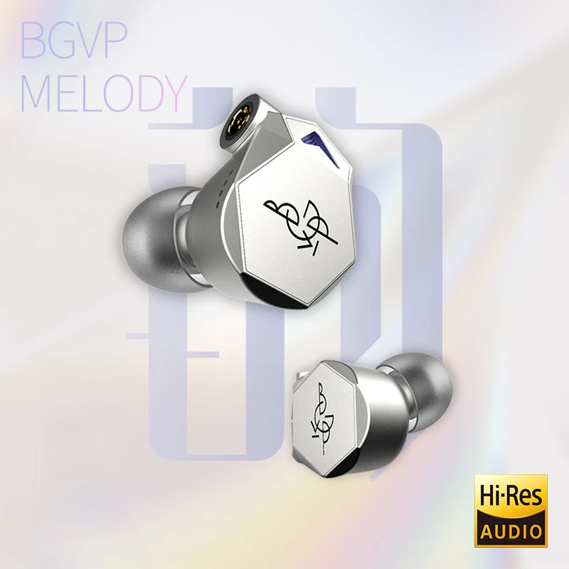 BGVP Melody Various Tuning HIFI Music Monitor Audiophile Headphones Customized 12mm Moving Coil IEMs In-Ear Metal Bass Earbuds