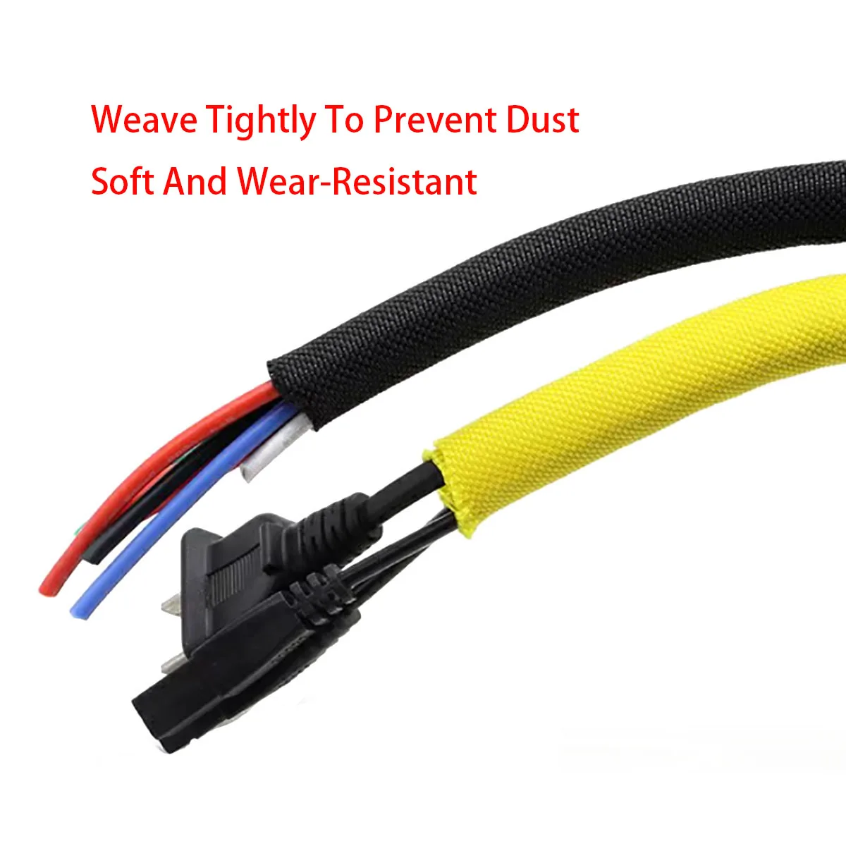 Black PET Self Closing Expandable Braided Conduit Wire Winding Cable Self Closing Protective Cover