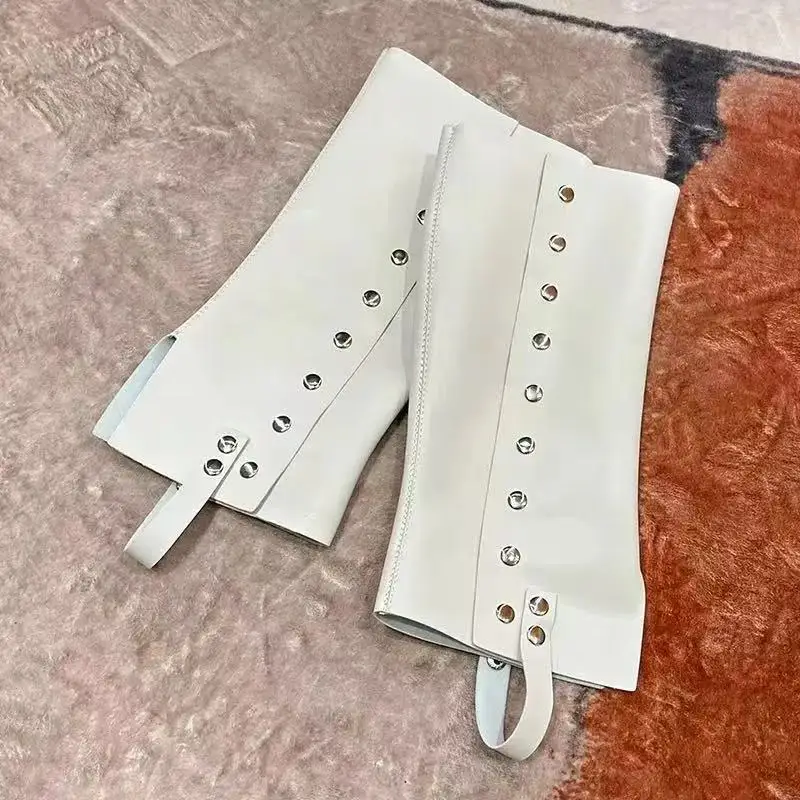 Piraten-Kostüm-Stiefelüberzieher, Wikinger-, Jedi- und mittelalterliche Stiefelüberzieher, Kunstleder, Steampunk, hohe Leder-Schuhüberzieher, Accessoires – Detail 6