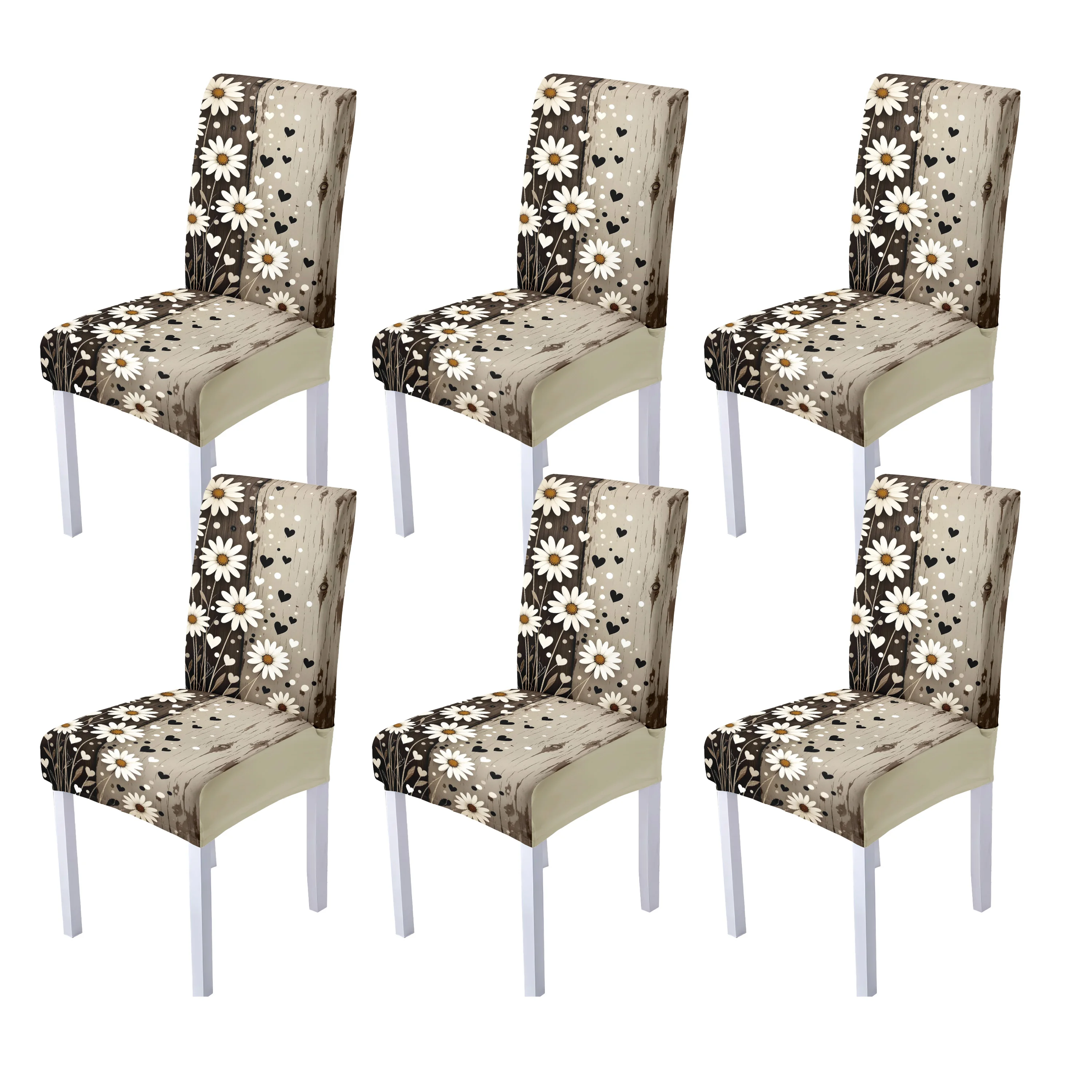 

4/6 шт. оригинальный цвет дерева, цветок хризантемы, дизайн, чехол на стул с принтом, чехол для домашнего обеденного стула, эластичный спандекс, моющийся