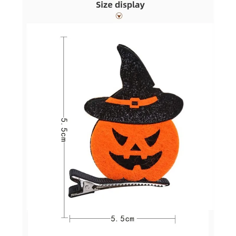 Jepit Rambut Berdandan Halloween Kreatif Aksesori Rambut Tiga Dimensi Anak-anak Jepit Rambut Labu Kucing Lucu Jepit Rambut Kelelawar