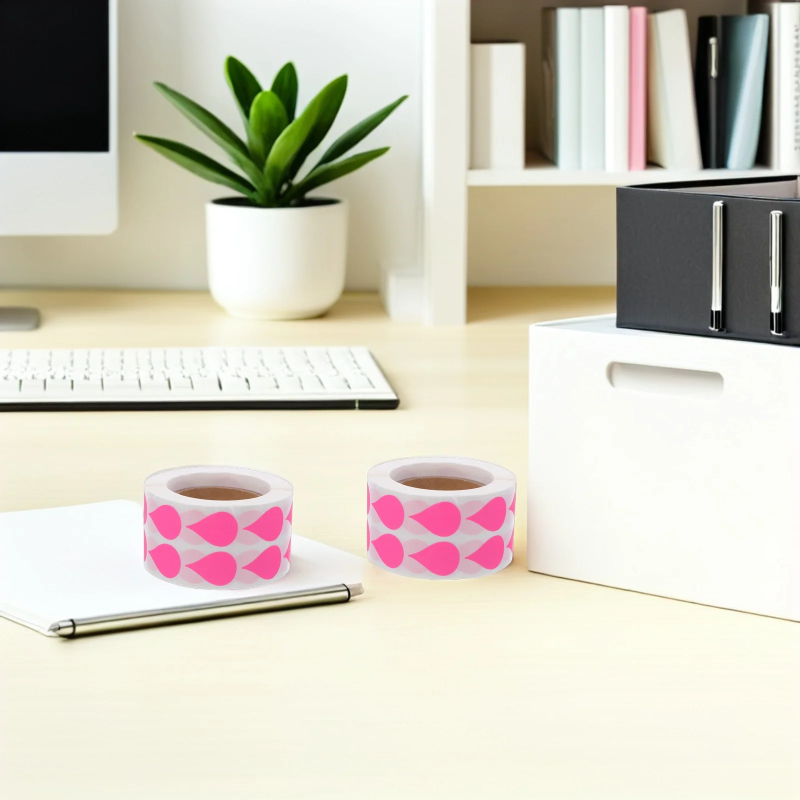 Fluorescent Teardrop Stickers Adhesive Labels Blank Writable Surface for Kitchen Food Storage Jars Containers Classroom Library