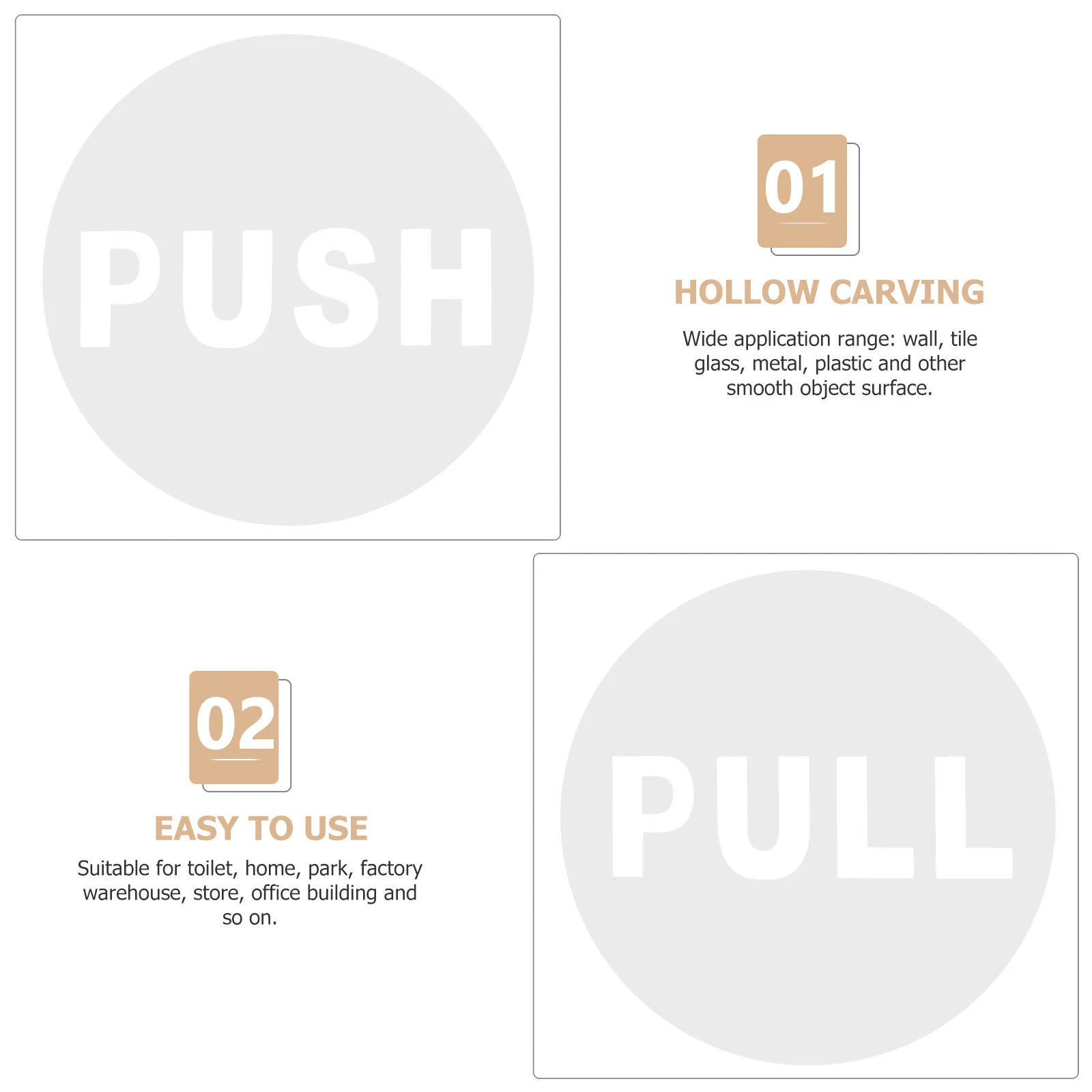 

10 set Glass Door Stickers Hollow Carved Reusable Waterproof For Push Pull Signs Office Home Store Warehouse Decorative Labels