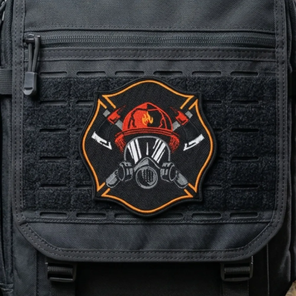 Firefighter Embroidered Patch Hook&Loop Morale Badge Tactical Patch Armband Backpack Stickers for Clothing