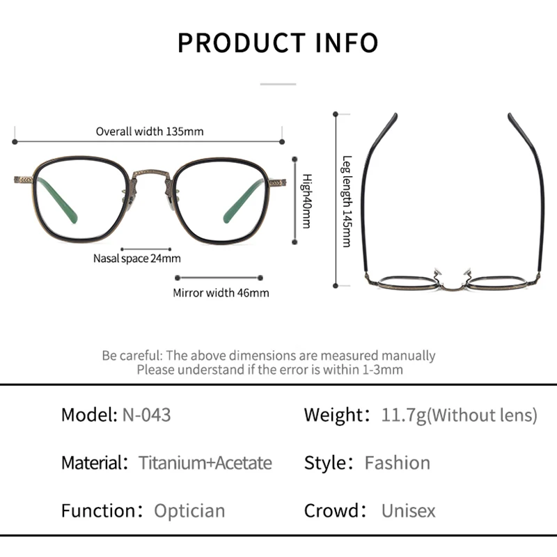 SZTZX, elegante montura redonda de acetato de titanio puro, gafas para miopía antirayos azules de alta calidad, se puede personalizar con prescripción para hombres