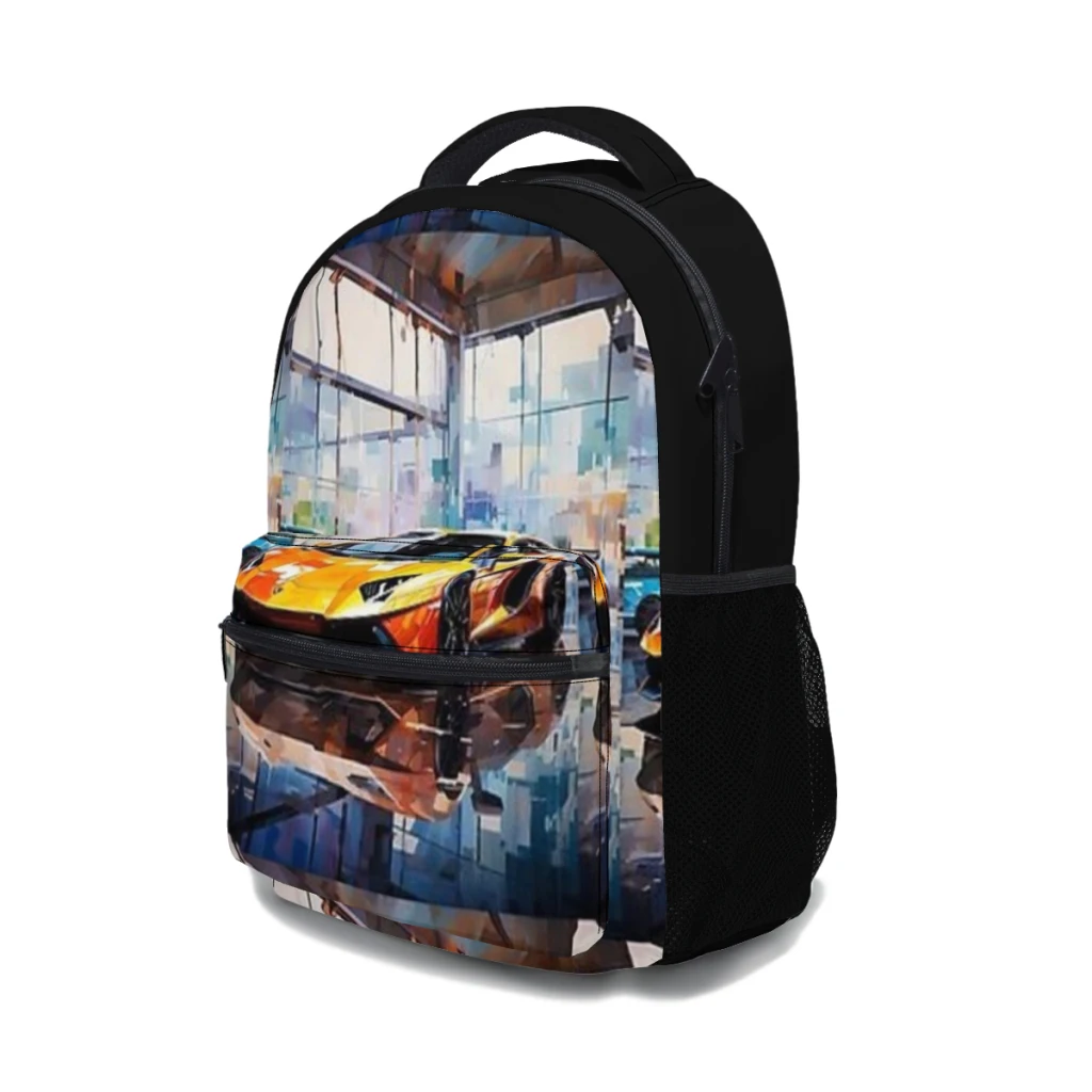 Yellow Lamborghini Aventador Schoolbag For boys Large Capacity Student Backpack Cartoon High School Student Backpac