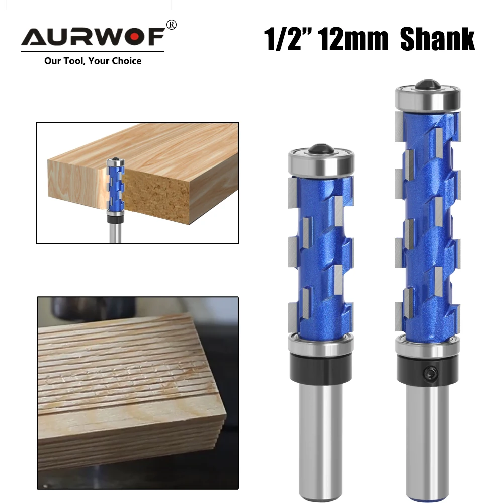 Urwof-duplo Rolamento Espiral Flush Guarnição Router Bit Grupo Fresa Máquina de Gravura 12 mm Shank H12023h19