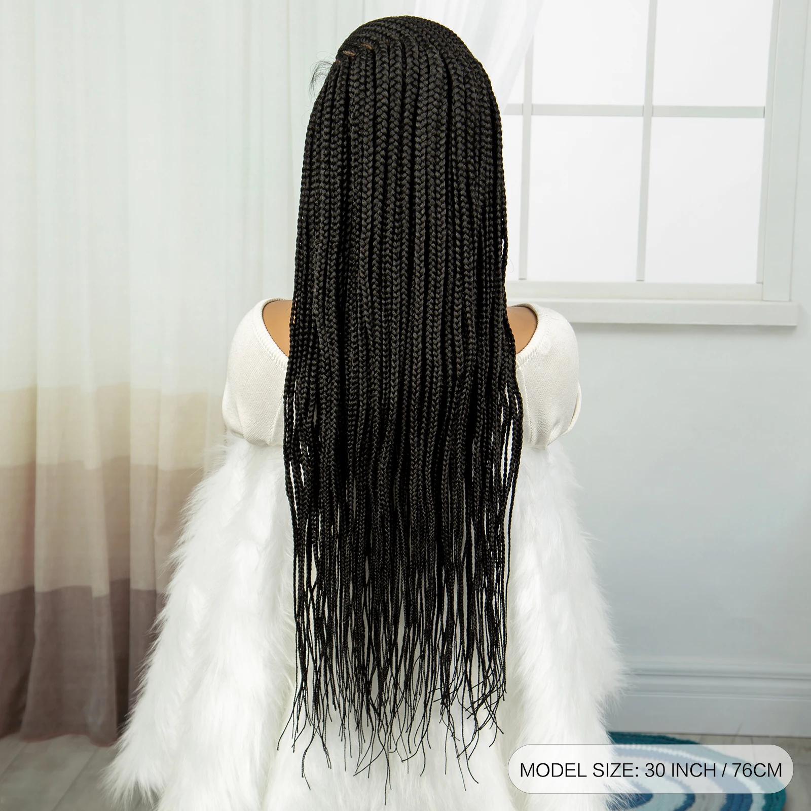 36 Inches Knotless Cornrow Braided Wigs Synthetic 13x6 Lace Front Braids Wig for Black Women Braiding Hair Wigs With Baby Hair